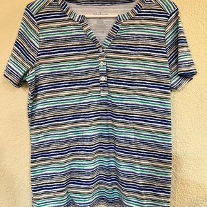 cg cg brand size medium navy/white/green/brown stripes